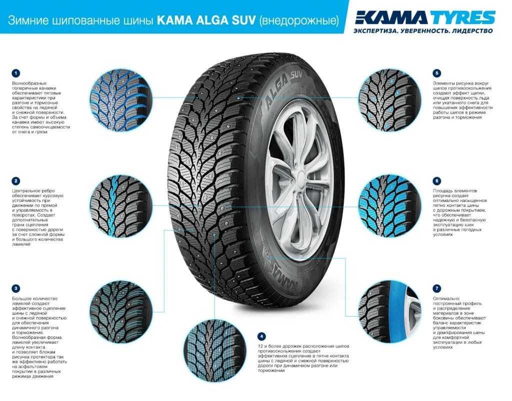 Зимние шипованные шины KAMA ALGA SUV (НК-532) 215/65 R16 в Климовске Зимние шипованные шины KAMA ALGA SUV (НК-532) 215/65 R16 в Климовске